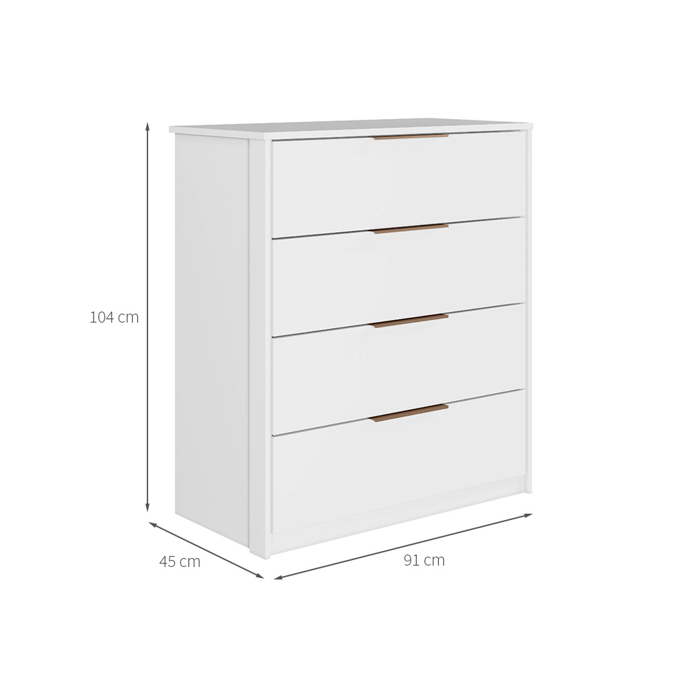 Cômoda Alia 4 Gavetas Branca