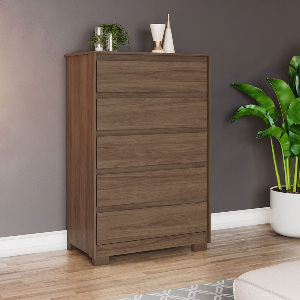 Cômoda Andría 5 Gavetas Castanho