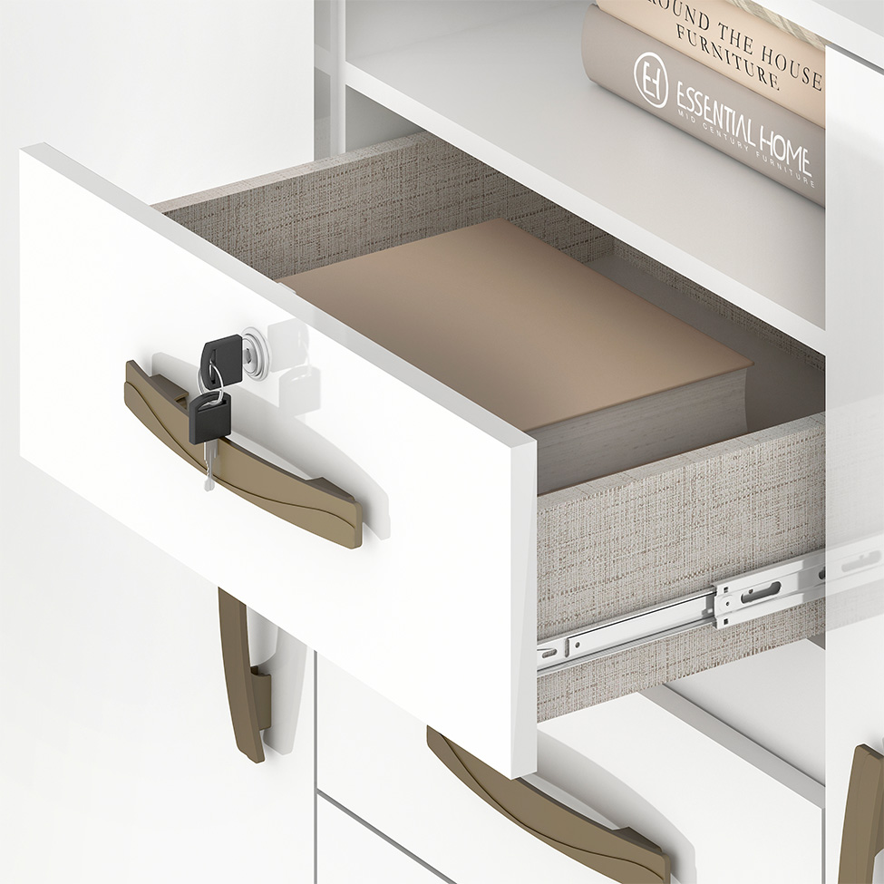 Cômoda Angra 2 Portas 4 Gavetas Branco