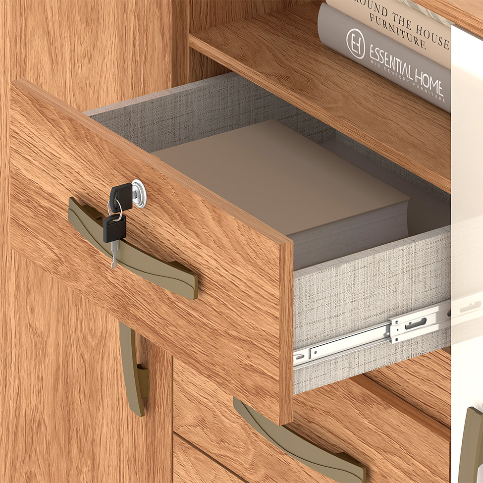 Cômoda Angra 2 Portas 4 Gavetas Mel