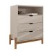 Cômoda Antares 3 Gavetas Off White e Cedro