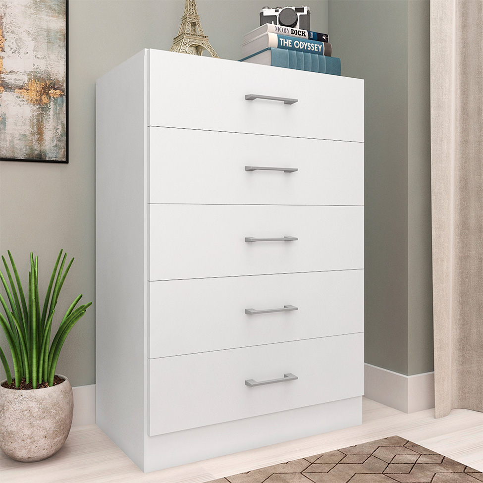 Cômoda Aruba 5 Gavetas Branco