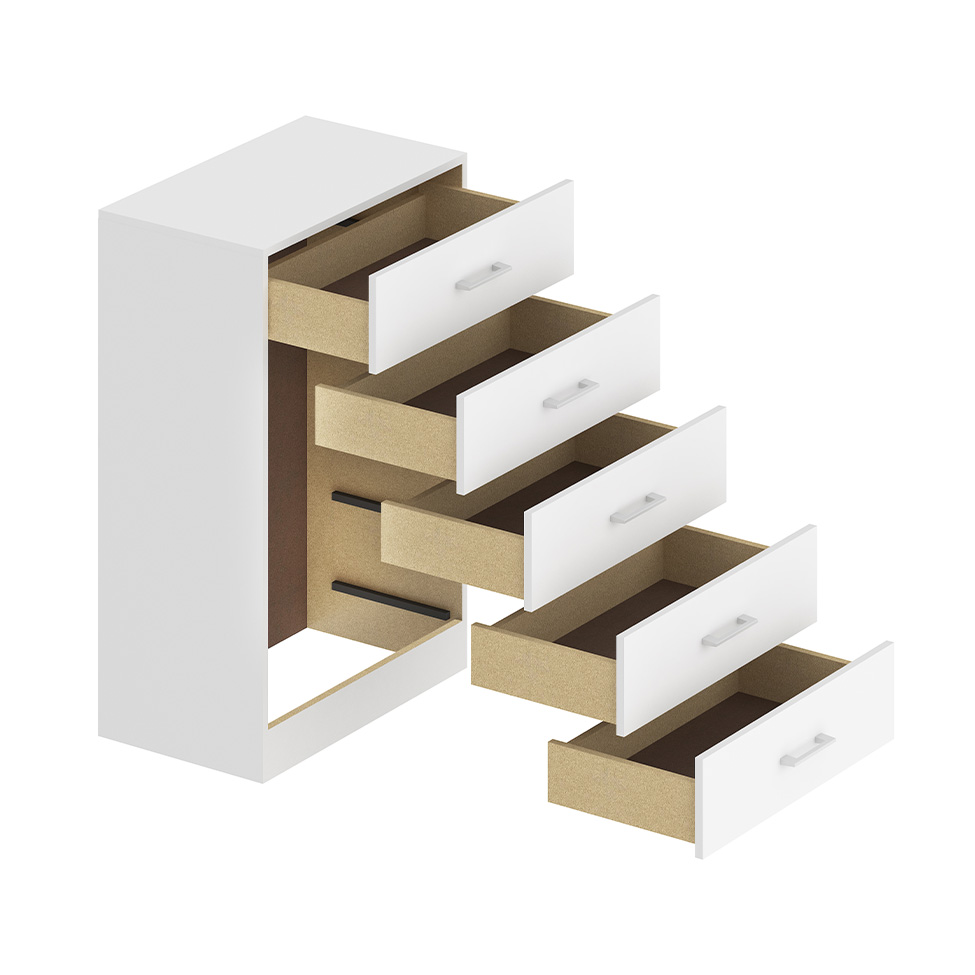 Cômoda Aruba 5 Gavetas Branco