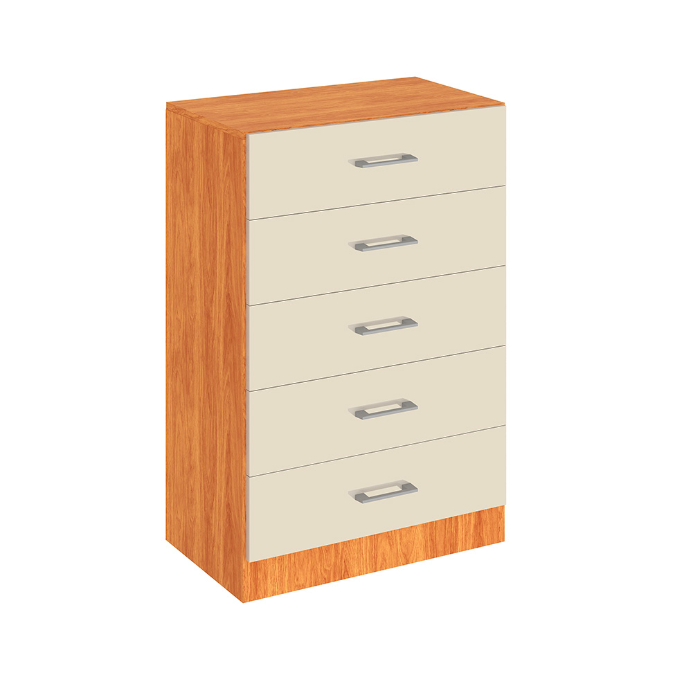 Cômoda Aruba 5 Gavetas Cinamomo e Off White