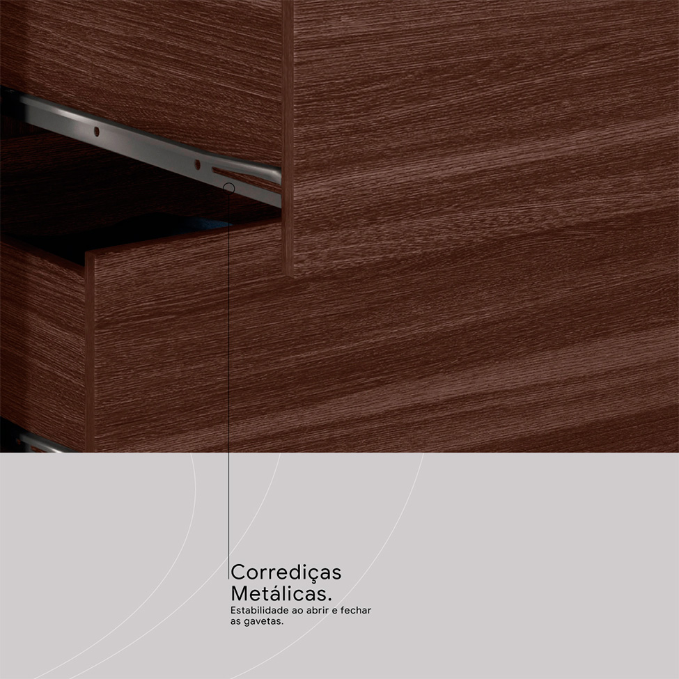 Cômoda Astral 4 Gavetas Café