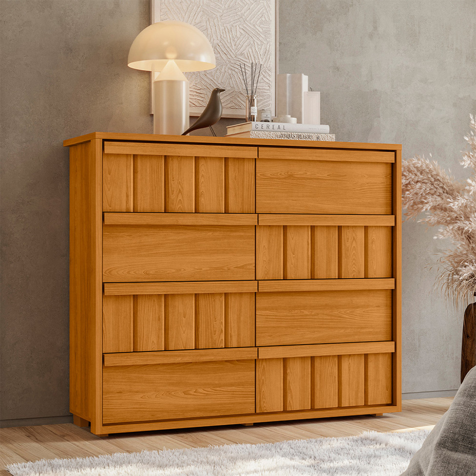 Cômoda Aura 8 Gavetas Cinamomo