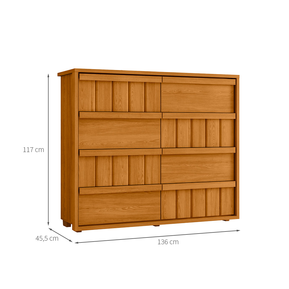 Cômoda Aura 8 Gavetas Cinamomo