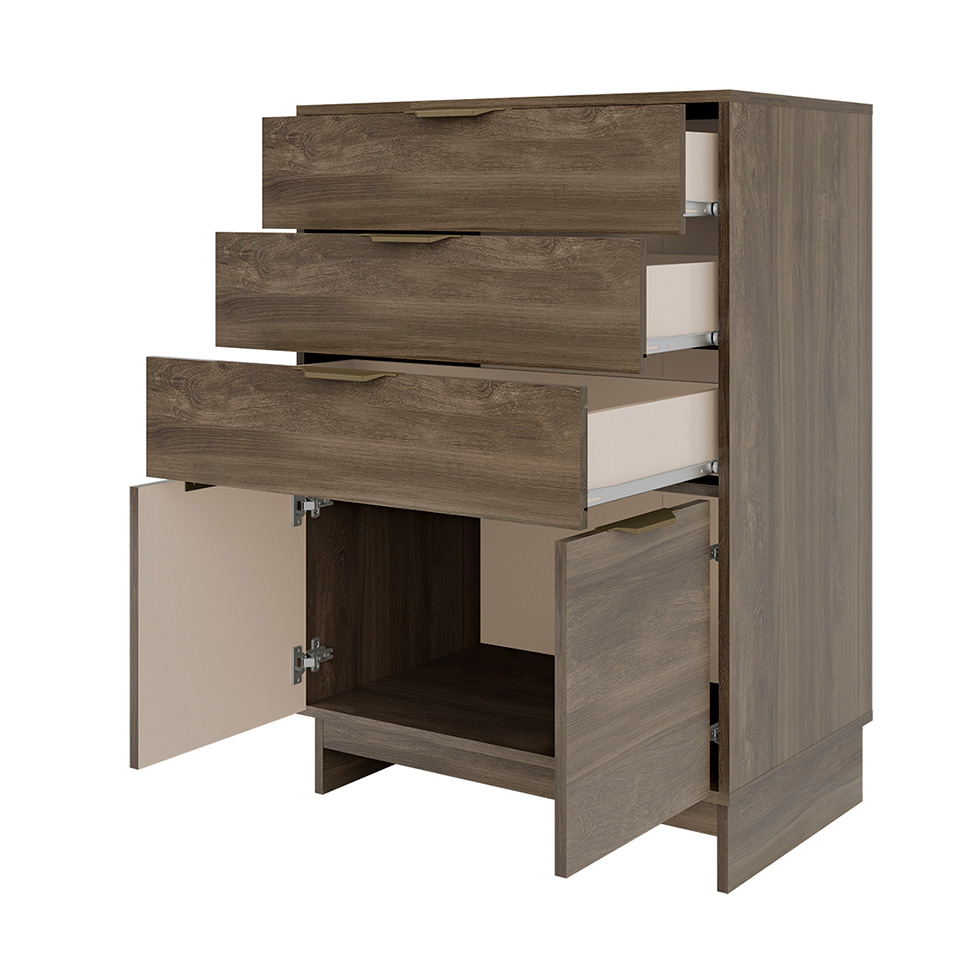 Cômoda Bergen 2 Portas 3 Gavetas Legno