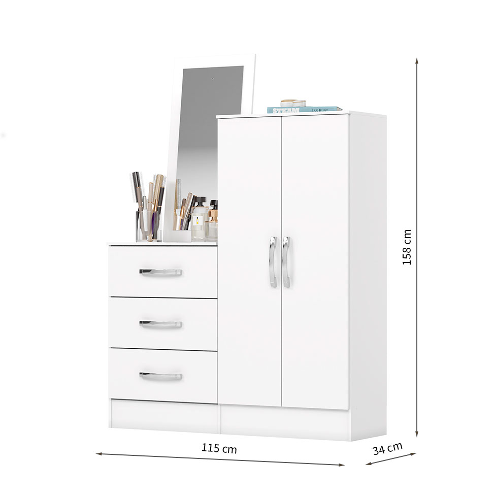 Cômoda Briz 2 Portas 3 Gavetas Branca