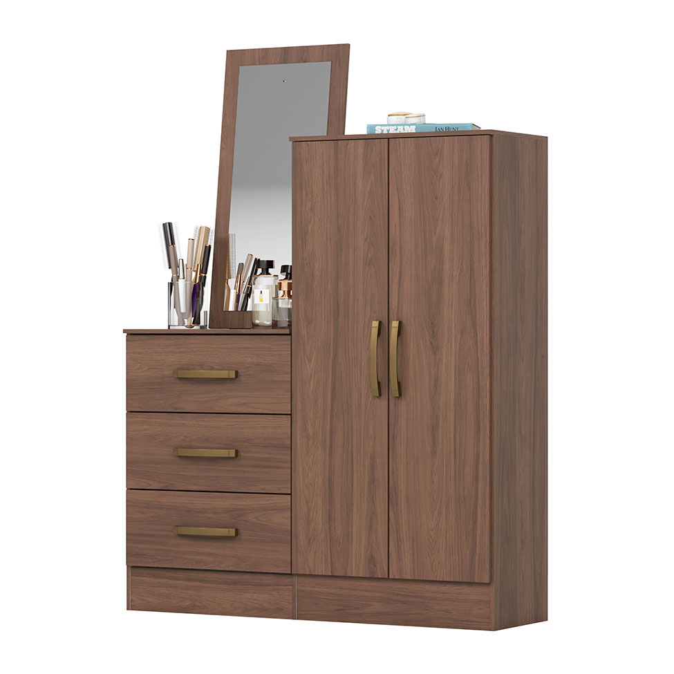 Cômoda Briz 2 Portas 3 Gavetas Castanho