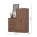 Cômoda Briz 2 Portas 3 Gavetas Castanho