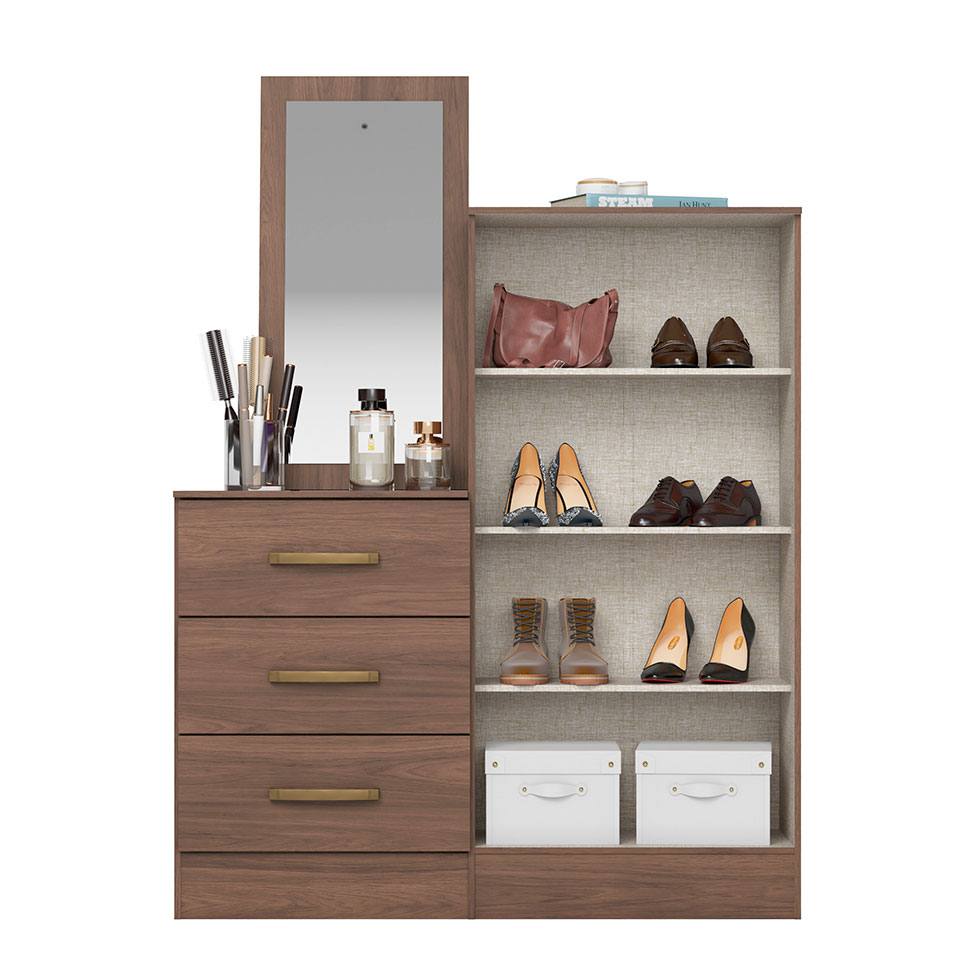 Cômoda Briz 2 Portas 3 Gavetas Castanho
