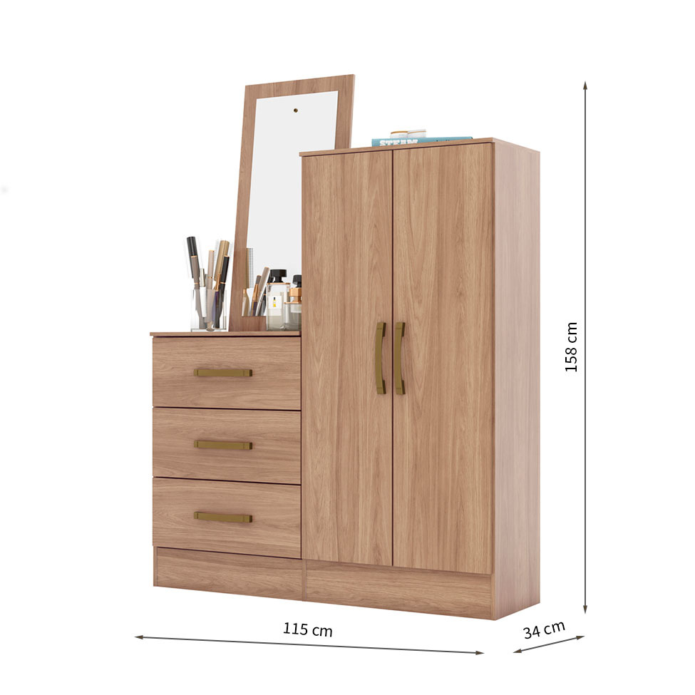 Cômoda Briz 2 Portas 3 Gavetas Jequitibá