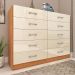 Cômoda Caribe 10 Gavetas Cinamomo e Off White