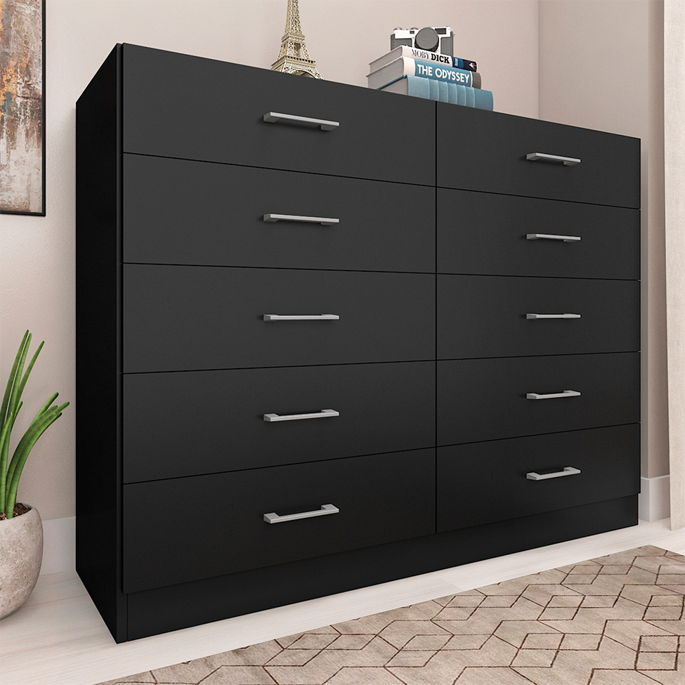 Cômoda Caribe 10 Gavetas Preto