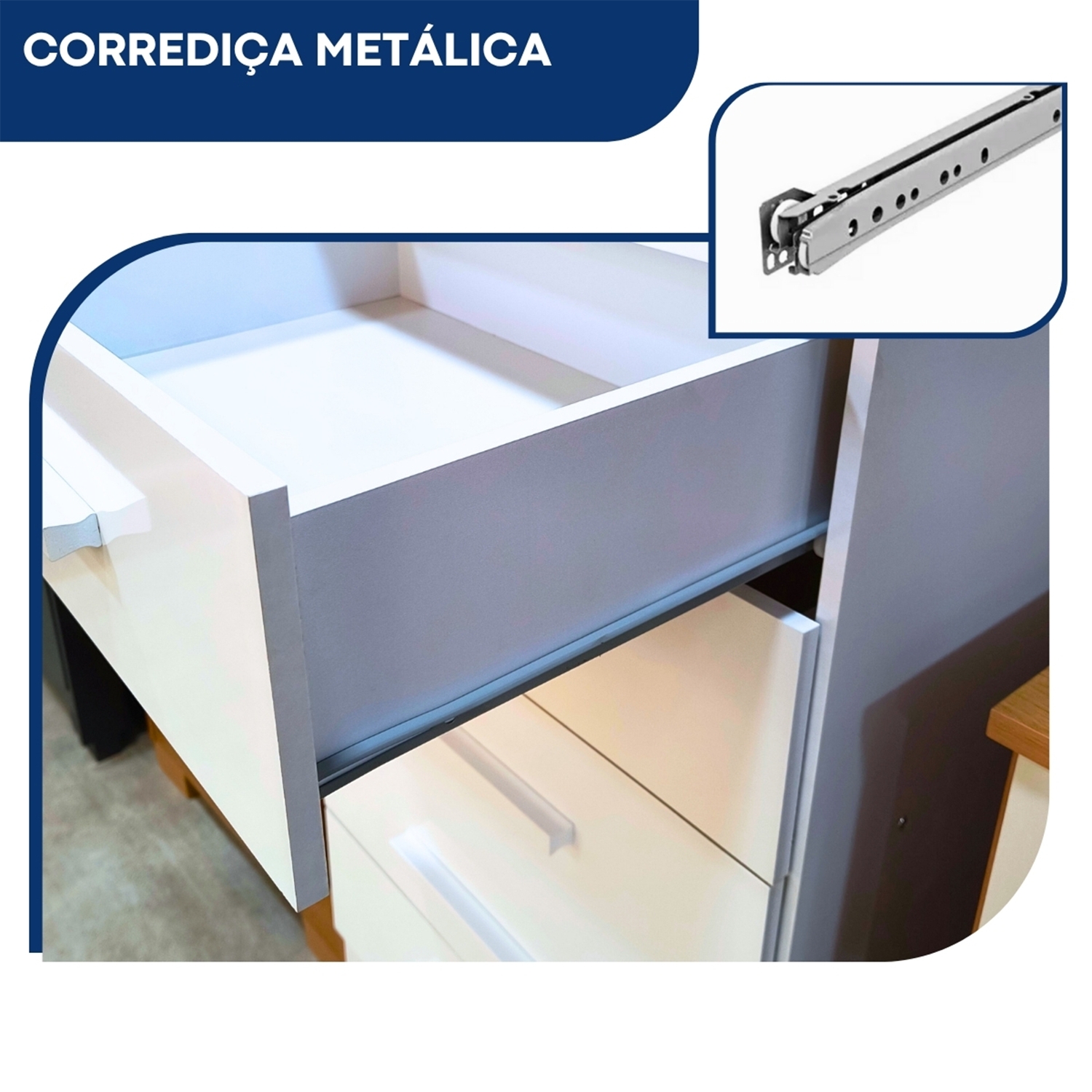 Cômoda Carol 5 Gavetas Branca