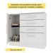 Cômoda Chicago 1 Porta 4 Gavetas 104 cm Neve