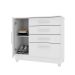 Cômoda Chicago 1 Porta 4 Gavetas 104 cm Neve