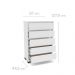 Cômoda Coimbra 5 Gavetas Branca 128 cm