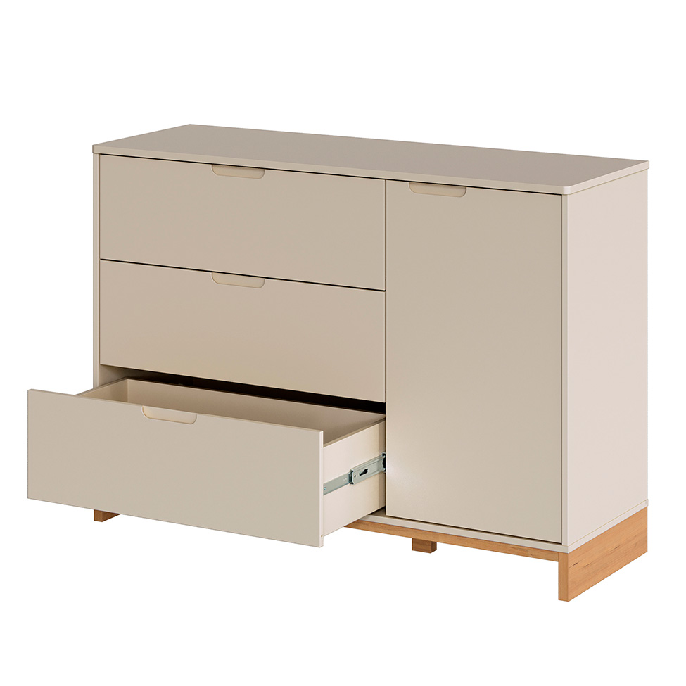 Cômoda Cubo 1 Porta 3 Gavetas Areia