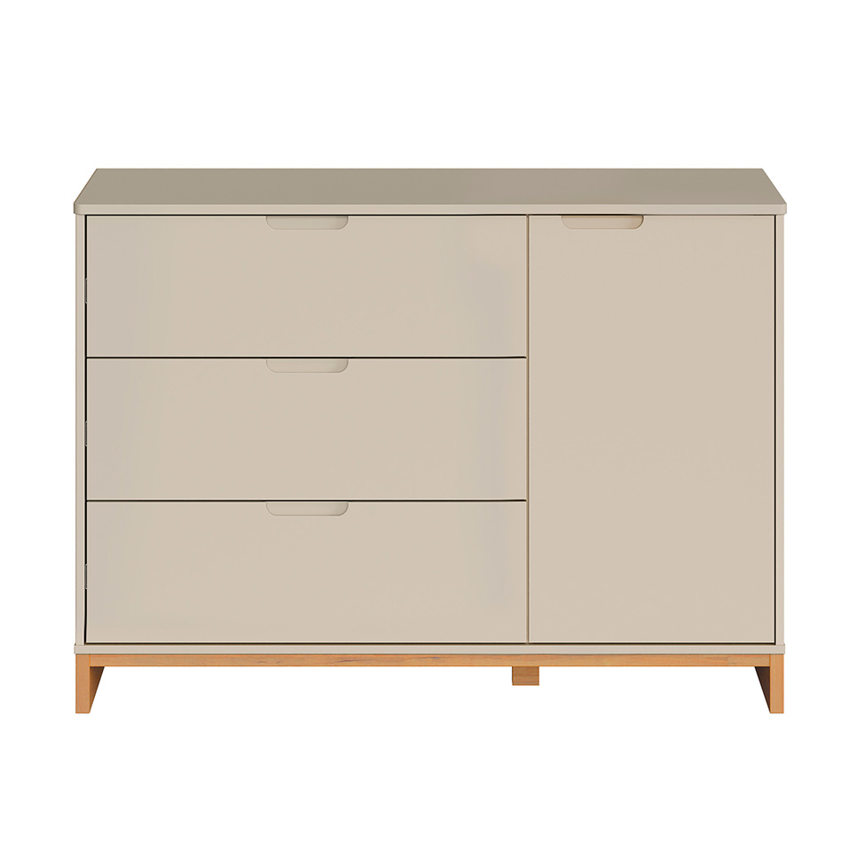 Cômoda Cubo 1 Porta 3 Gavetas Areia