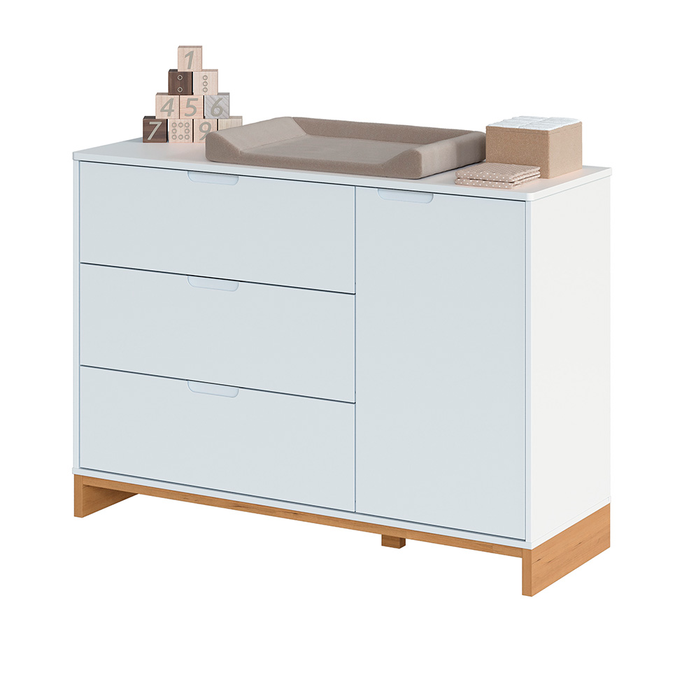 Cômoda Cubo 1 Porta 3 Gavetas Branca