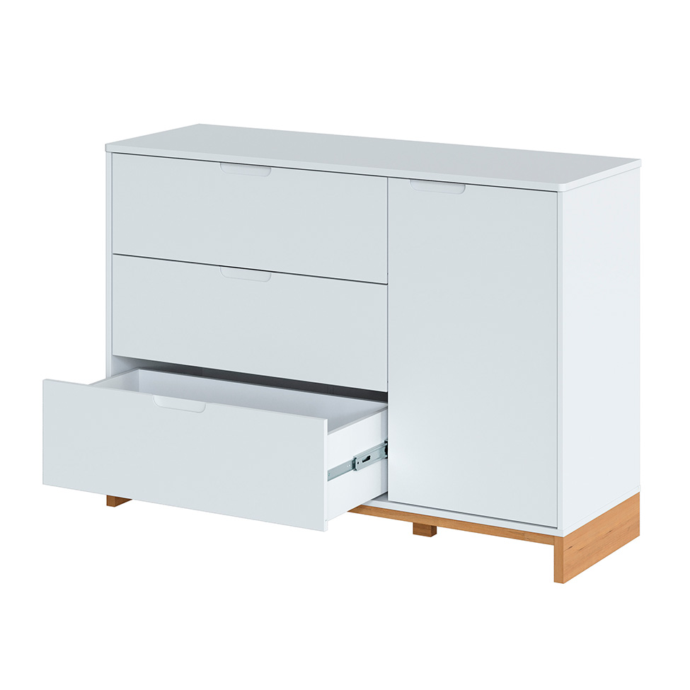 Cômoda Cubo 1 Porta 3 Gavetas Branca
