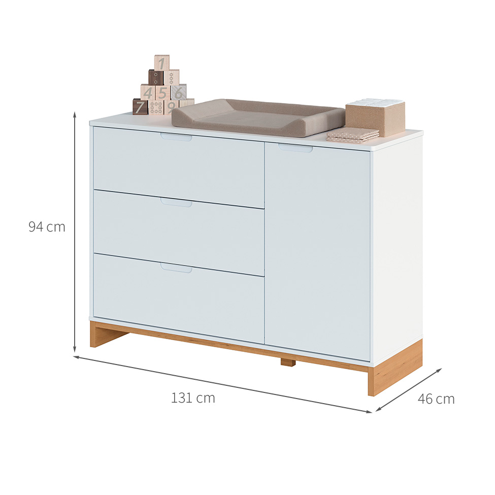Cômoda Cubo 1 Porta 3 Gavetas Branca