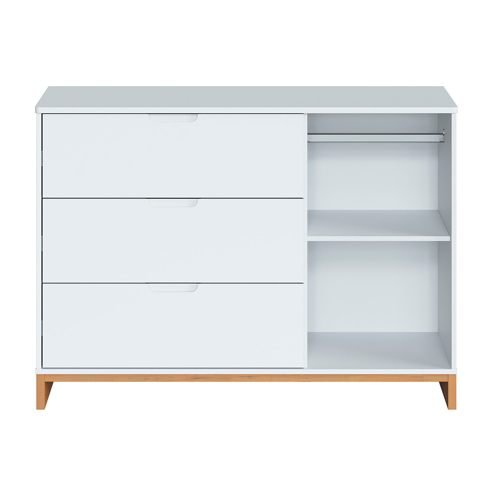 Cômoda Cubo 1 Porta 3 Gavetas Branca