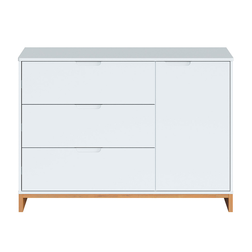 Cômoda Cubo 1 Porta 3 Gavetas Branca