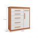 Cômoda Elegance 1 Porta 6 Gavetas Freijó Wood e Off White