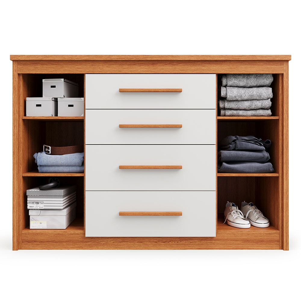 Cômoda Elegance 2 PT 4 GV Freijó Wood e Off White