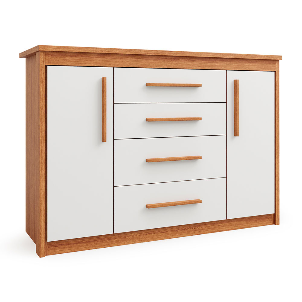 Cômoda Elegance 2 PT 4 GV Freijó Wood e Off White