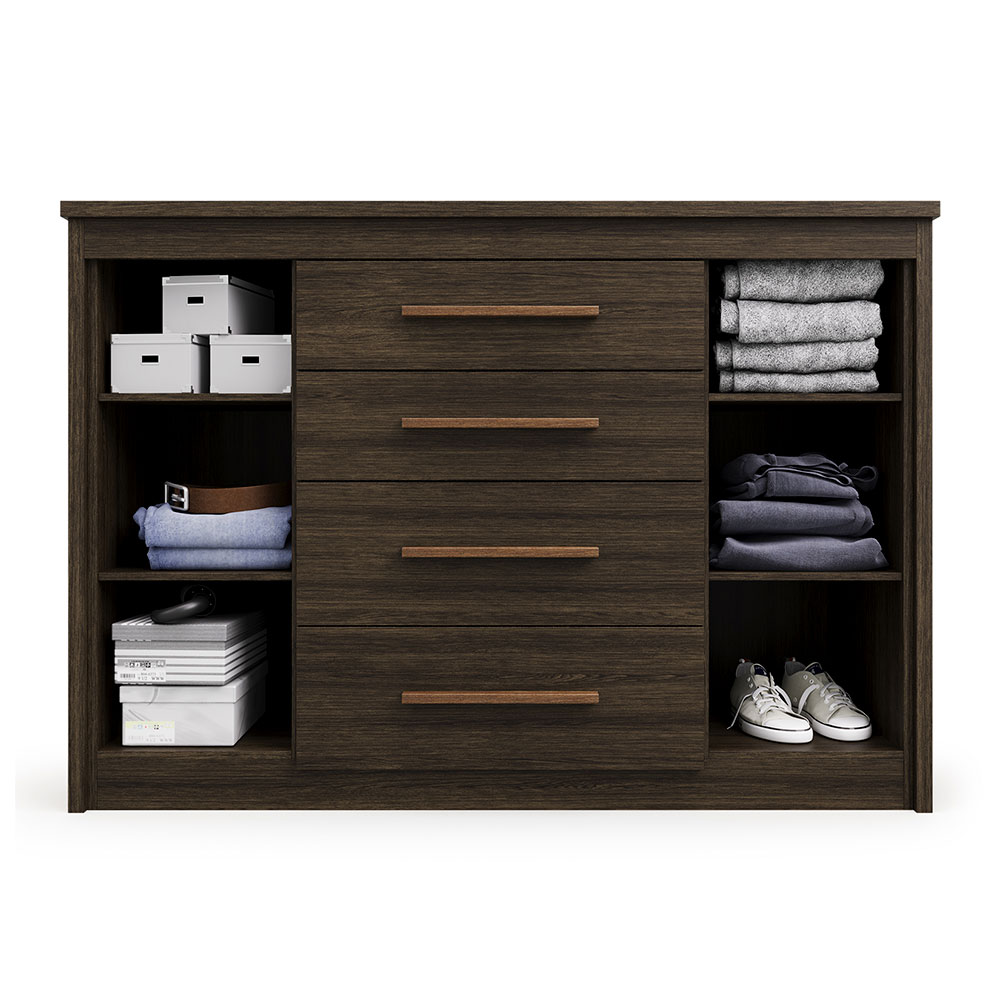 Cômoda Elegance 2 Portas 4 Gavetas Capuccino Wood