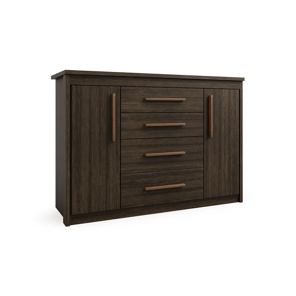 Cômoda Elegance 2 Portas 4 Gavetas Capuccino Wood