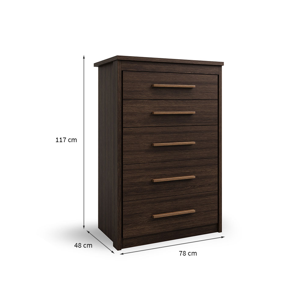Cômoda Elegance 5 Gavetas Capuccino Wood