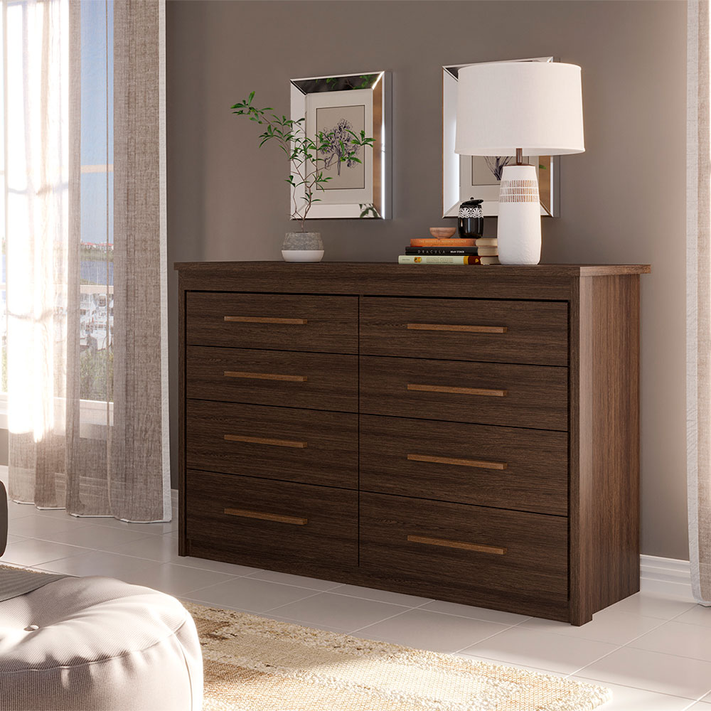 Cômoda Elegance 8 Gavetas Capuccino Wood