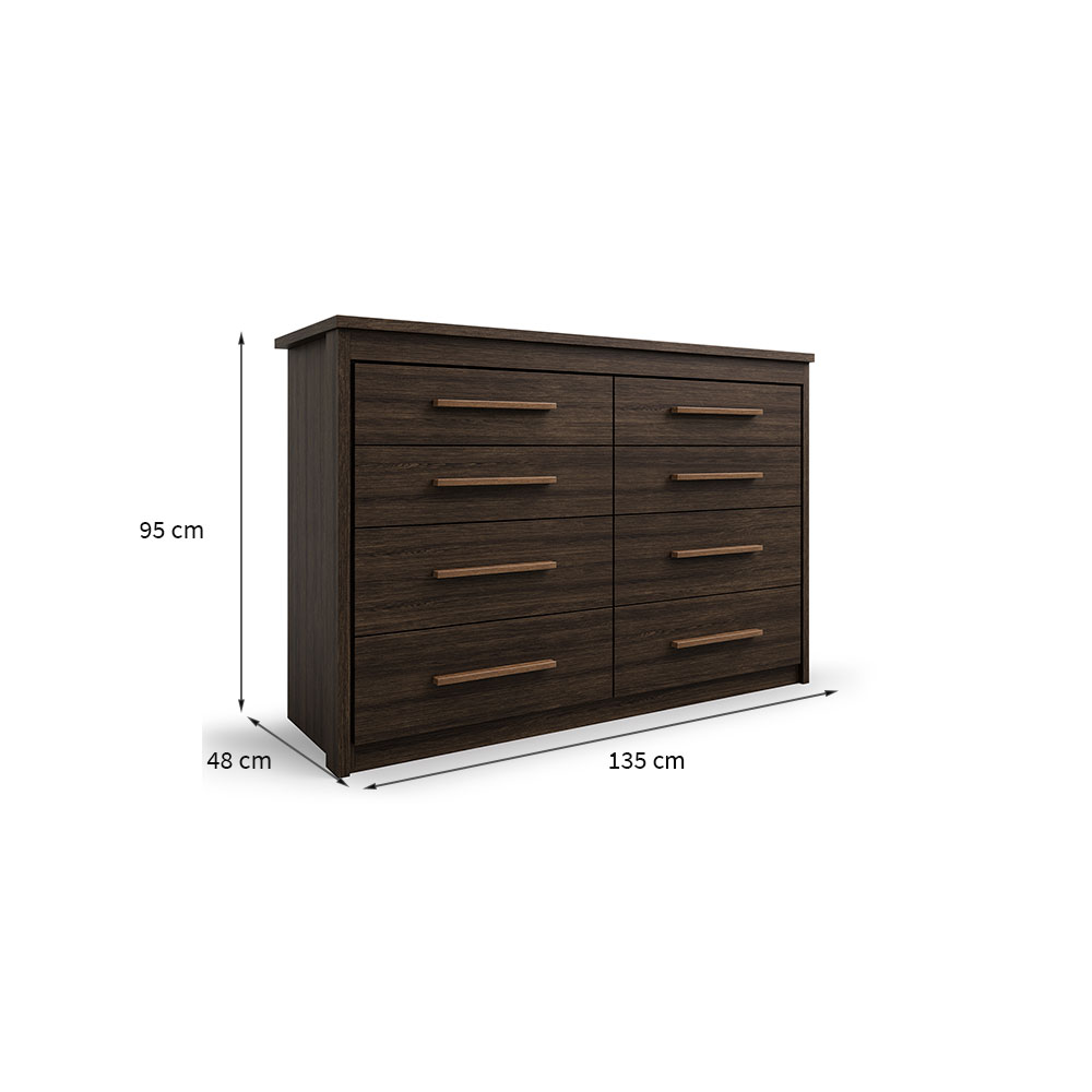Cômoda Elegance 8 Gavetas Capuccino Wood