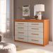 Cômoda Elegance 8 Gavetas Freijó Wood e Off White
