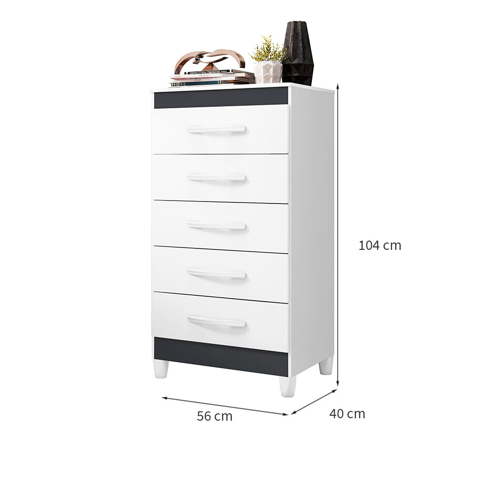 Cômoda Esmeralda Flex 5 Gavetas Cinamomo