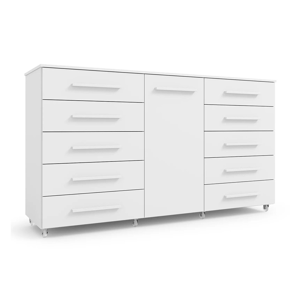 Cômoda Imperial 1 Porta 10 Gavetas Branca