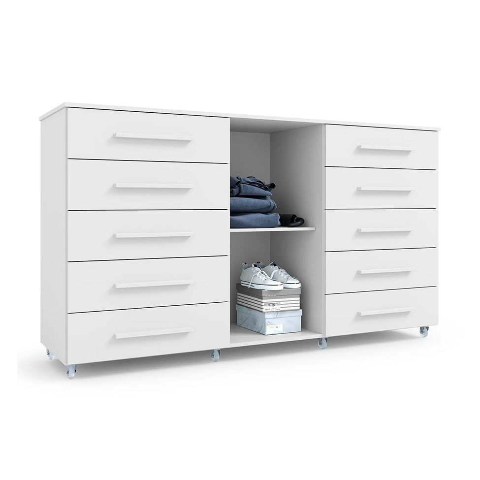 Cômoda Imperial 1 Porta 10 Gavetas Branca