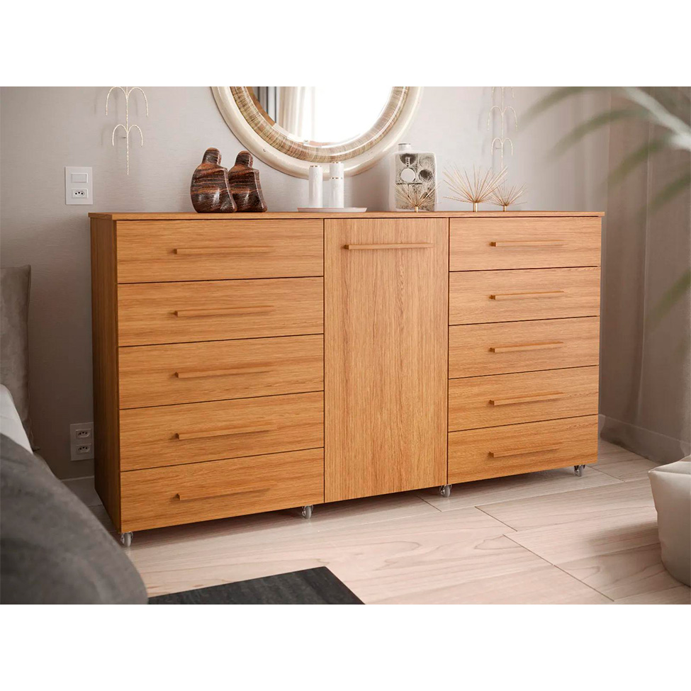Cômoda Imperial 1 Porta 10 Gavetas Freijó
