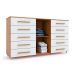 Cômoda Imperial 1 Porta 10 Gavetas Off White e Freijó