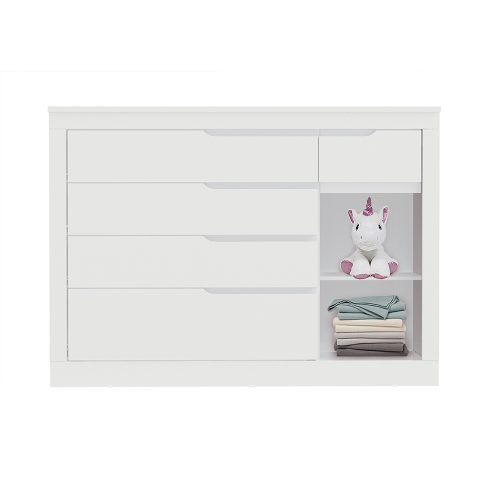Cômoda Infantil Cléo 1 PT 5 GV Branco Fosco