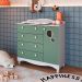 Cômoda Infantil Encanto 4 GV 1 PT Branca e Verde