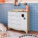 Cômoda Infantil Encanto 4 GV 1 PT Carvalho e Branca