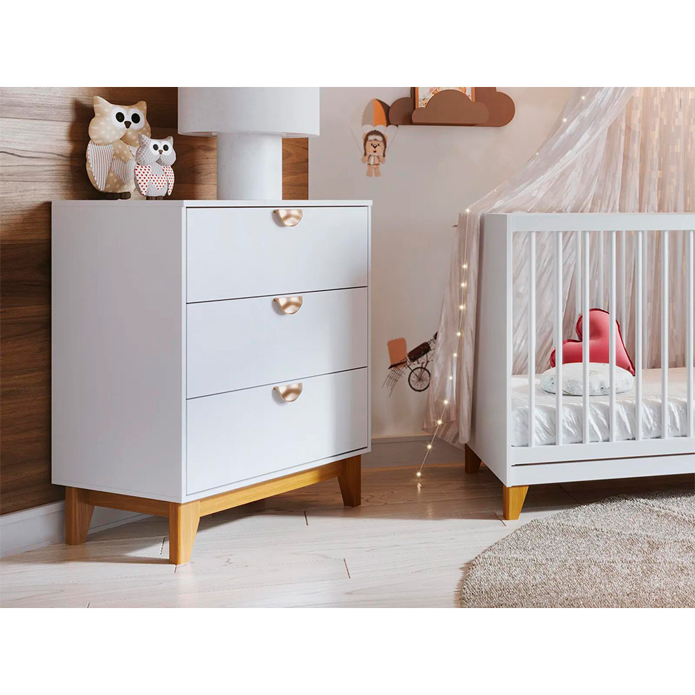 Cômoda Infantil Magia 3 Gavetas Branca