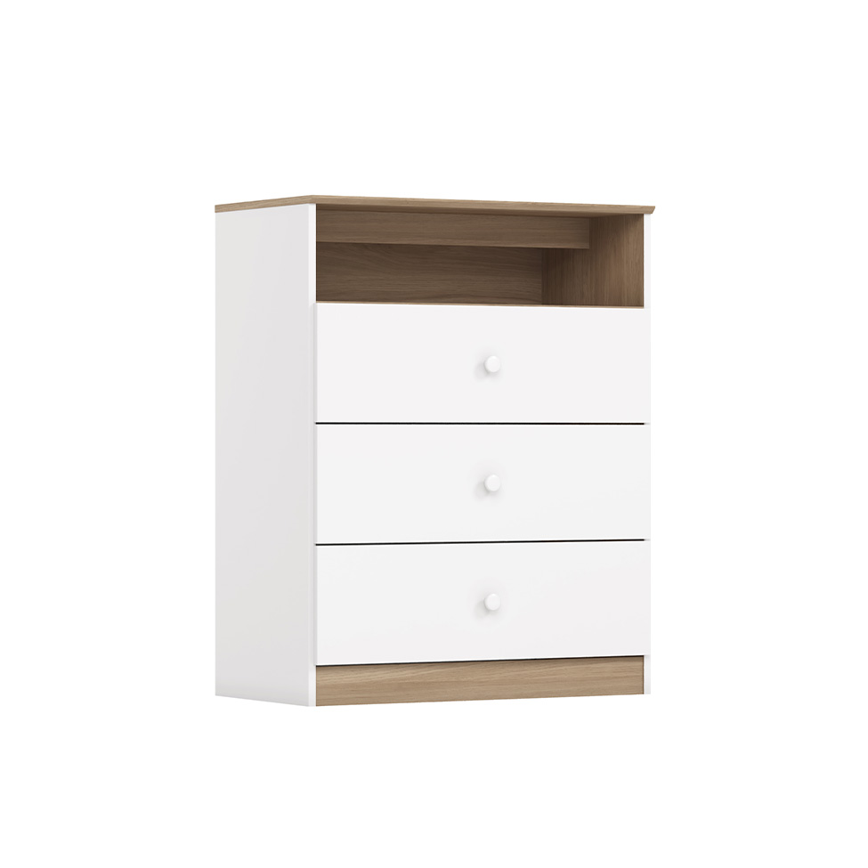 Cômoda Infantil Magia 3 Gavetas Branca e Jequitibá