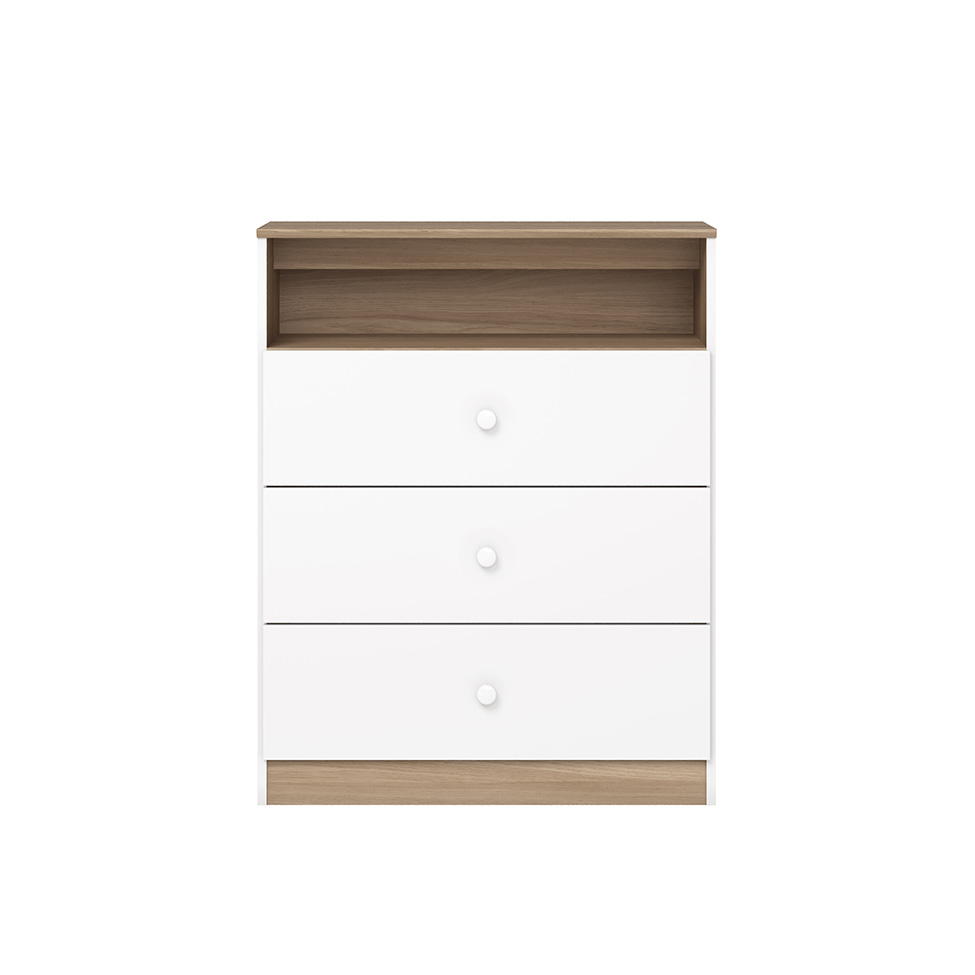 Cômoda Infantil Magia 3 Gavetas Branca e Jequitibá